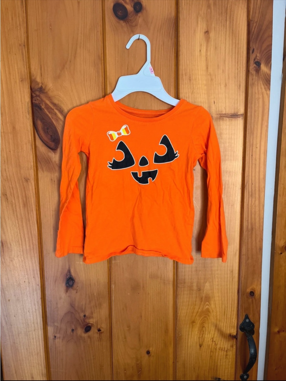 The Children's Place Orange Long-Sleeve Pumpkin Face Tee